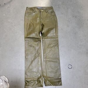 Gap vintage leather pants green boot cut women's size 4